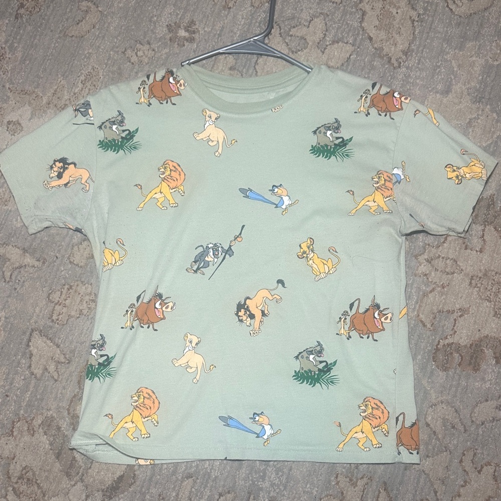 Disney Store Lion Print Green T-Shirt